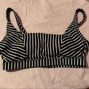 Black and white striped Bikini top
